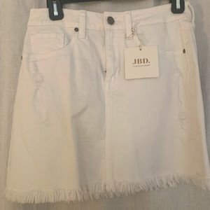 Just Black Denim White Jean Skirt